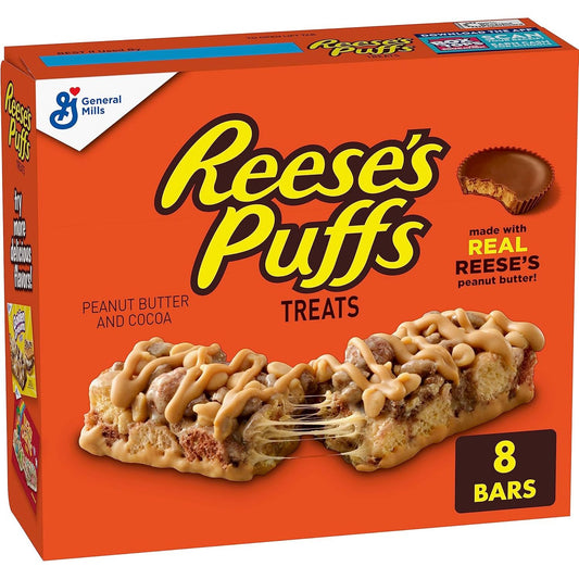 Reese's Puffs Breakfast Cereal Treat Bars, 8 ct